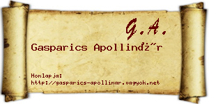 Gasparics Apollinár névjegykártya